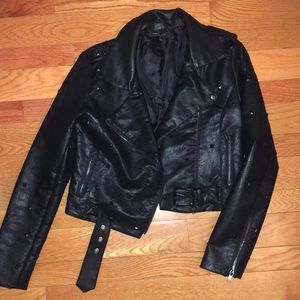 Romeo & Juliet Faux Leather Studded Jacket